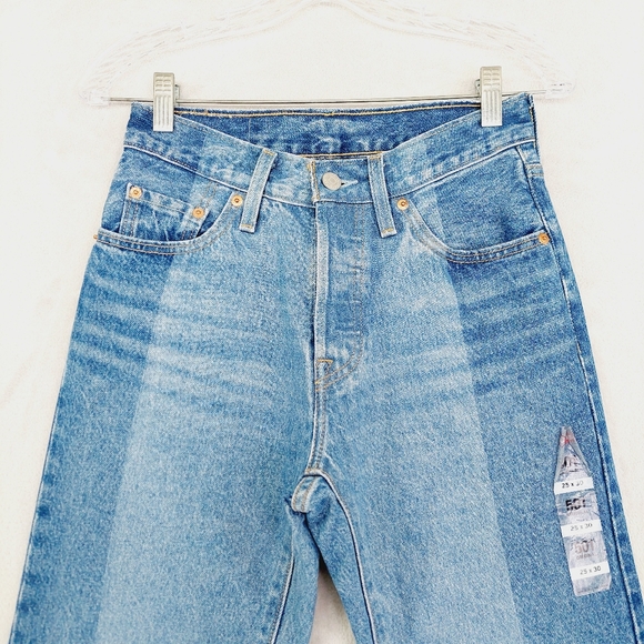 New Levis 501Original Fit Laser Craft High Waist Cotton Straight Leg Jeans P1692 - Picture 4 of 11